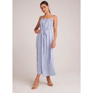 Bella Dahl Shirred Cami Maxi Dress Bahia Breeze Stripes‎ Blue White MEDIUM